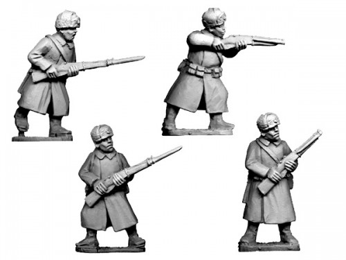 Russian Infantry in Coats and Fur Hats